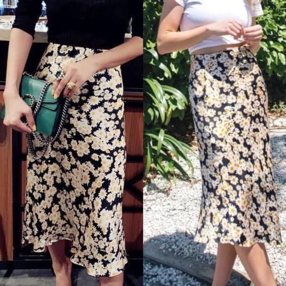 Realisation Par‎ Naomi Silk Skirt Flower Power Floral Size XS - Picture 3 of 9